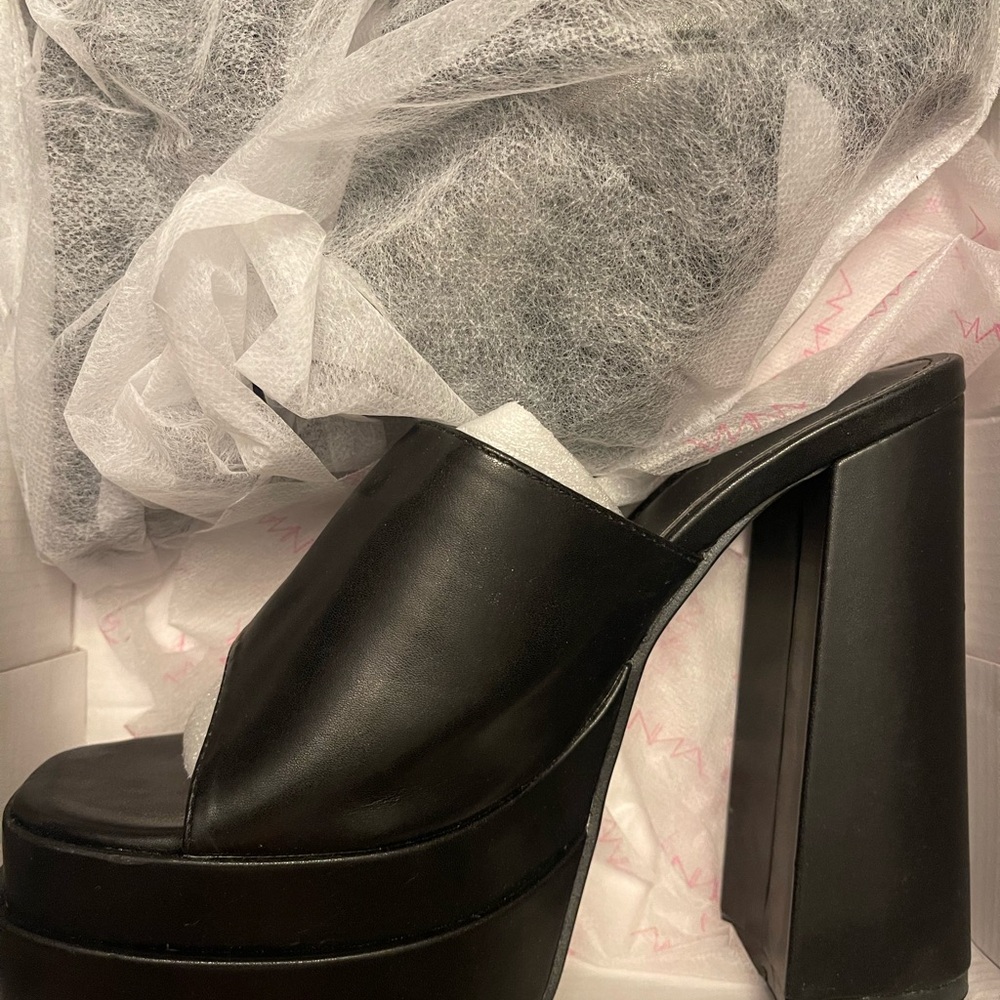 Size 8.5 and 9 Anna Black Platform Heels